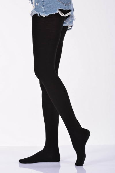 Kadın Düz Renk Külotlu Çorabı  - Siyah