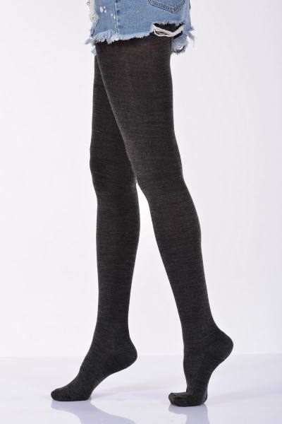 Kadın Düz Renk Külotlu Çorabı  - Antrasit