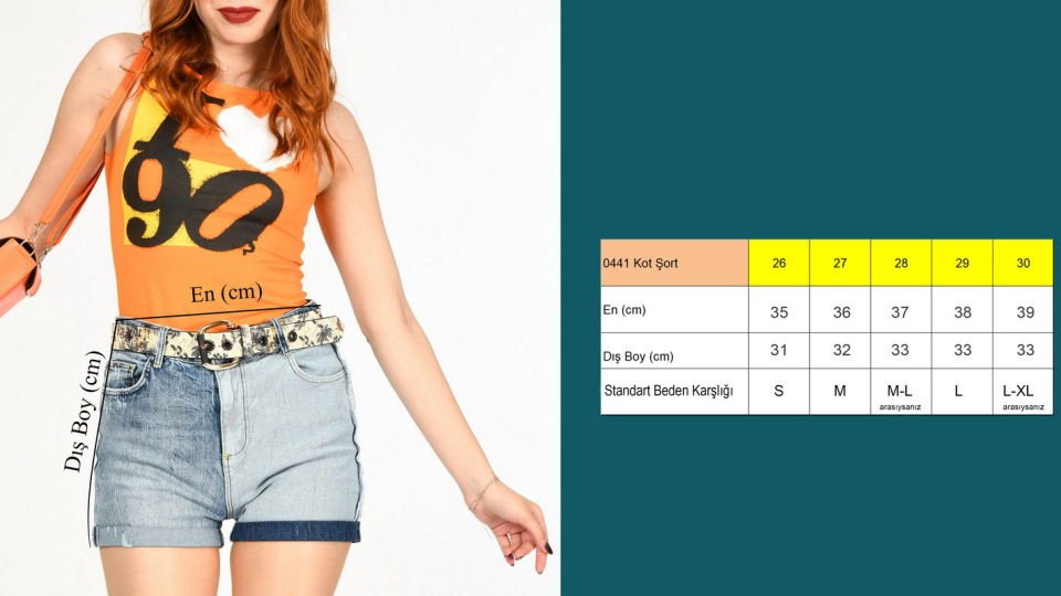 WhatsUp Duble Paça Çift Renk Denim Şort