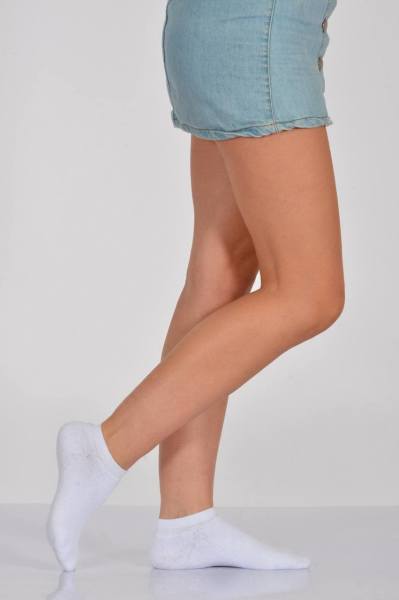 Kadın Tam Havlu Patik Çorabı   - Beyaz