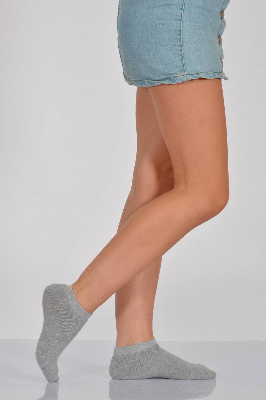 Kadın Tam Havlu Patik Çorabı  - Gri