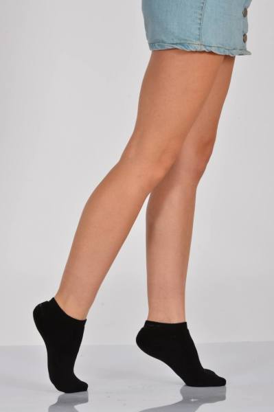 Kadın Tam Havlu Patik Çorabı  - Siyah