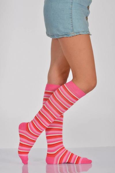 Kadın Çemberli Dizaltı Çorabı  - Pembe