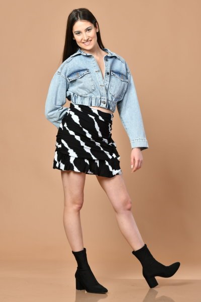 Crop Denim Kadın Ceket Denim