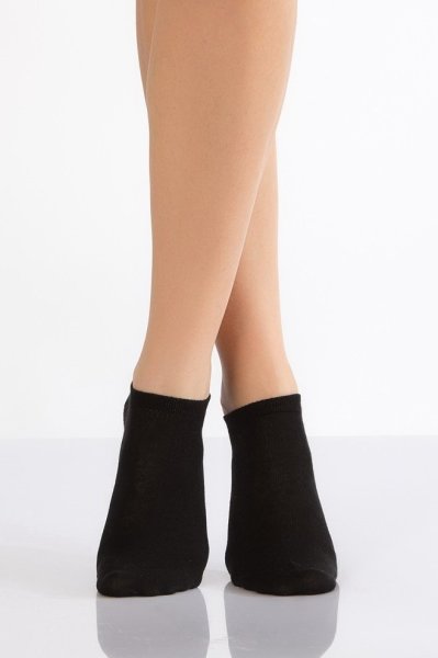Kadın Düz Renk Patik Çorabı  - Siyah