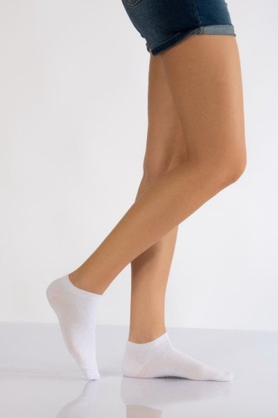 Kadın Düz Renk Patik Çorabı  - Beyaz