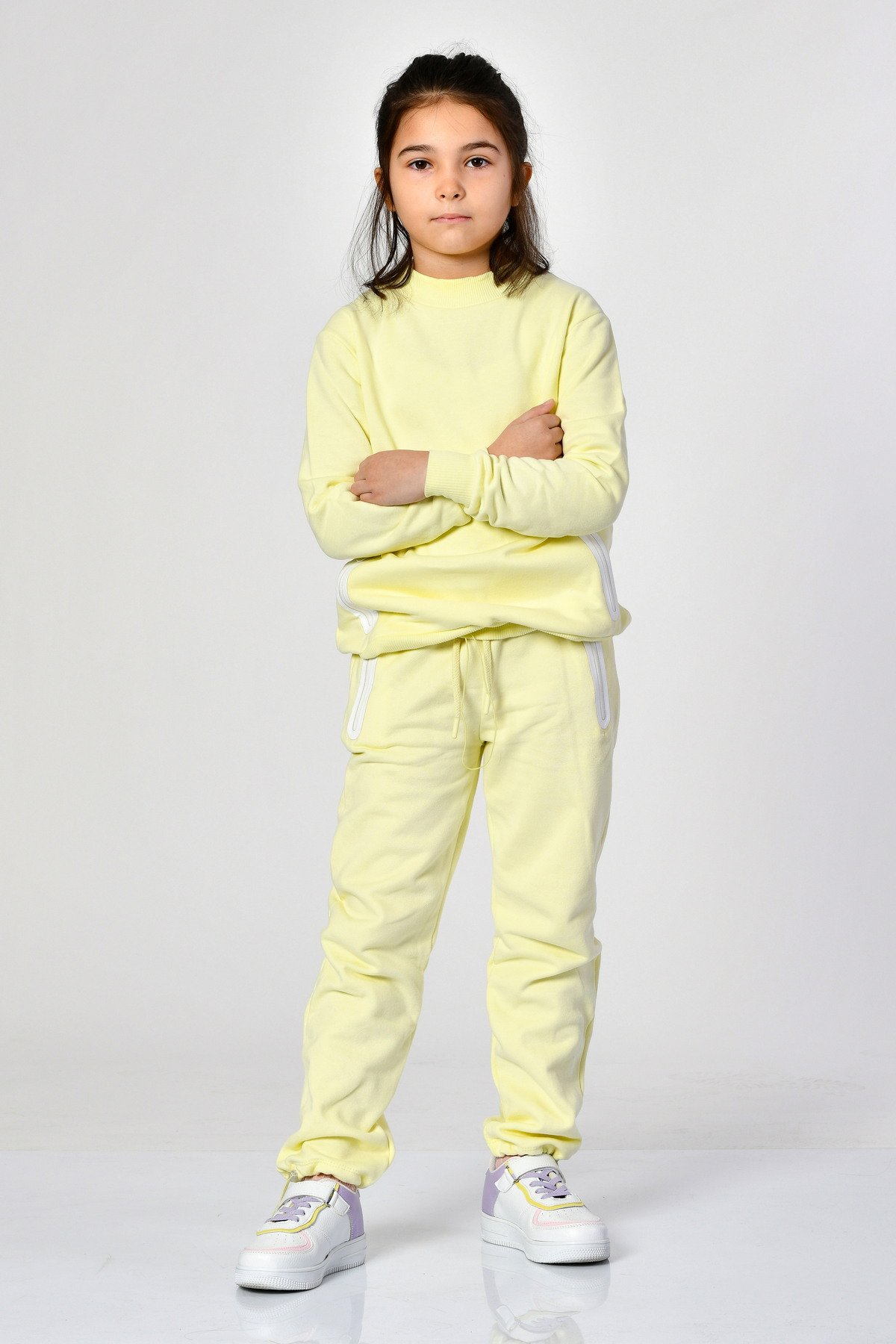 Noori Cepli, Fermuarlı Kız Çocuk Eşofman Altı  - Limon Sarısı