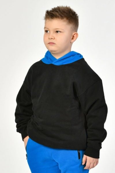 Noori Cepli Kapüşonlu Erkek Çocuk Sweatshirt  - Siyah