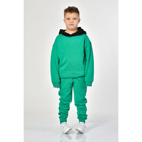 Noori Cepli Kapüşonlu Erkek Çocuk Sweatshirt  - Yeşil