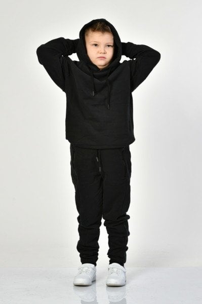 Noori Kapüşonlu Erkek Çocuk Sweatshirt  - Siyah