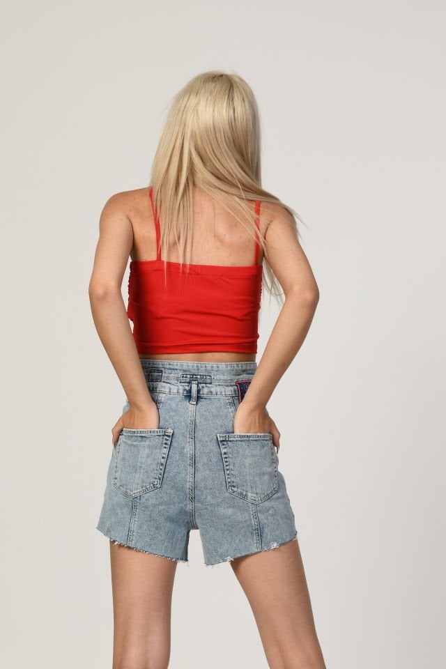 WhatsUp Yüksek Bel Şort  - Denim