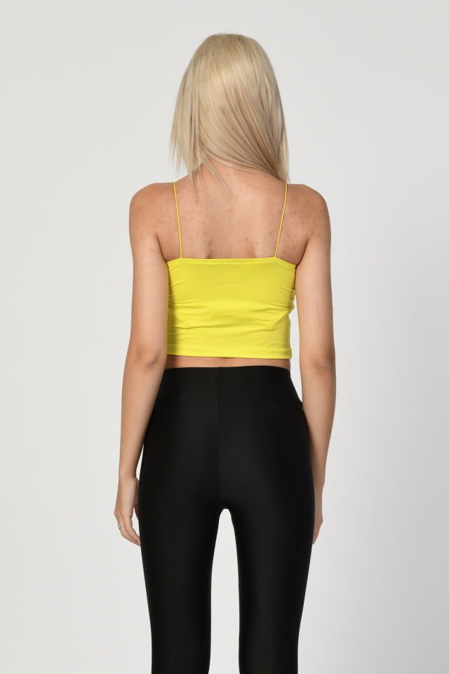 Bebe Plus Askılı Crop Top  - Sarı