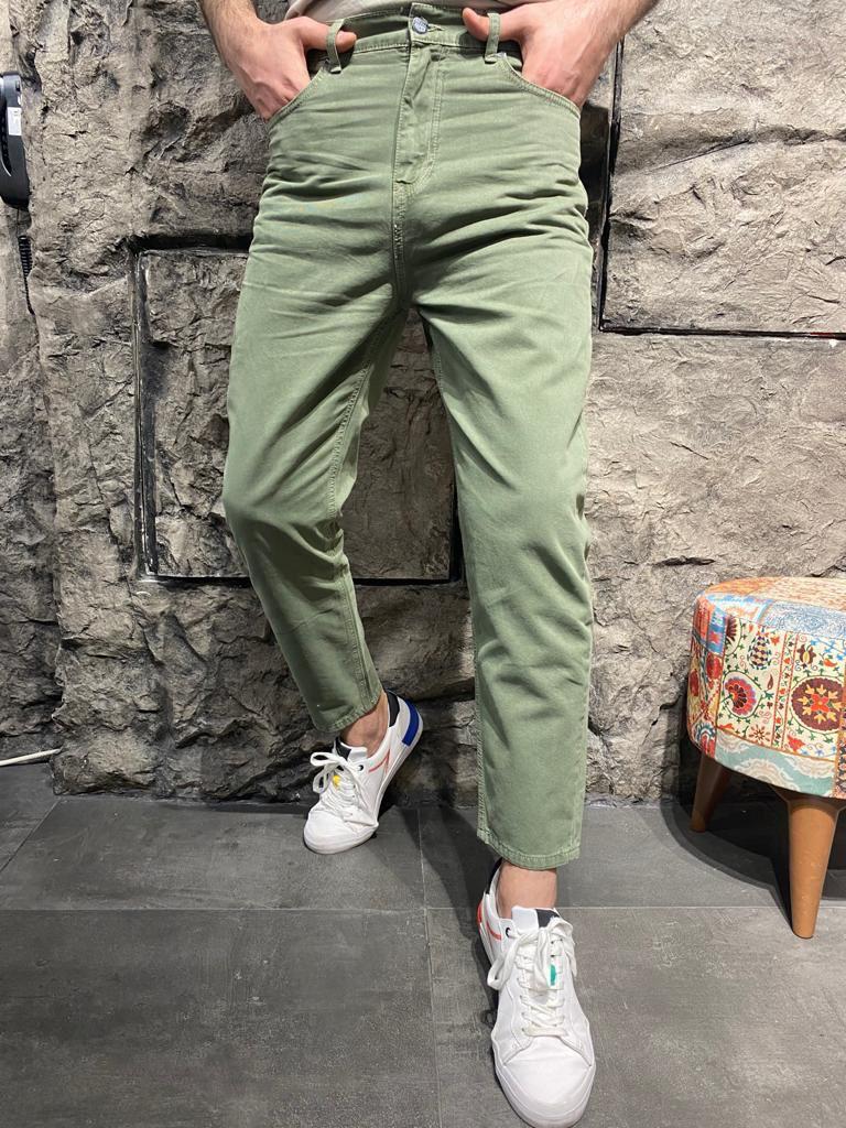 Moox Denim Renkli Erkek Jean Pantolon  - Yeşil