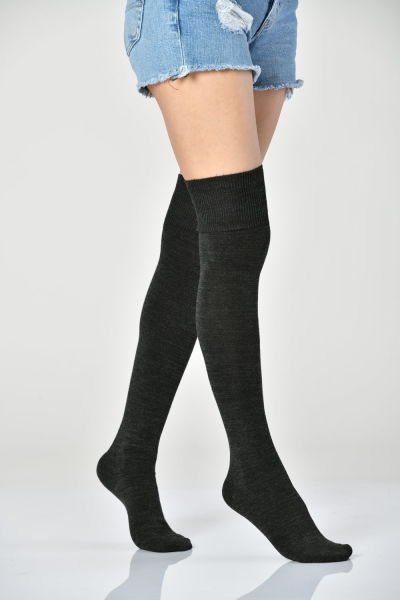 3'Lü Paket Kadın Yün Dizüstü Çorabı