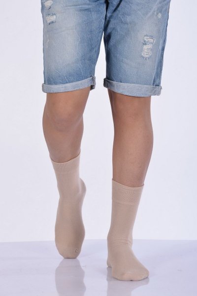 Erkek Diyabetik Soket Çorabı  - Bej