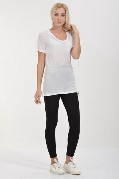 Cotton Candy Cepli  İpek Jersey Kısa Kol Kadın T-Shirt - Beyaz