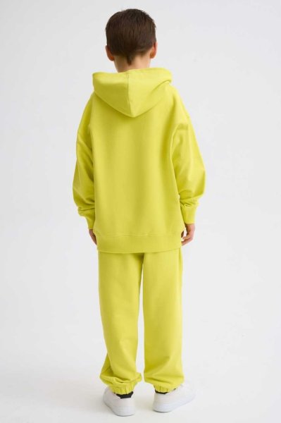 Organik Kapüşonlu Uzun Kollu Erkek Çocuk Sweatshirt - Sarı