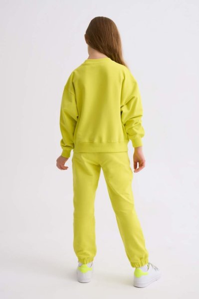Organik Uzun Kollu Kız Çocuk Sweatshirt - Sarı
