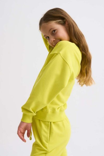 Organik Uzun Kollu Kız Çocuk Sweatshirt - Sarı