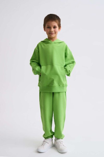 Organik Cepli Bağcıklı Erkek Çocuk Eşofman Altı - Yeşil