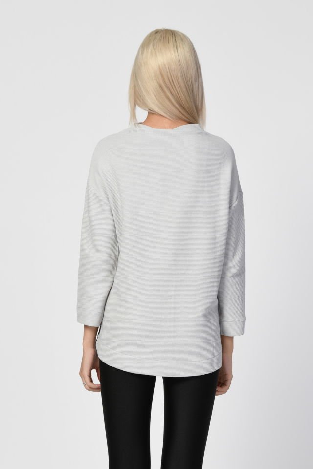 ZEGY Düşük Omuzlu Oversize Bluz  - Silver