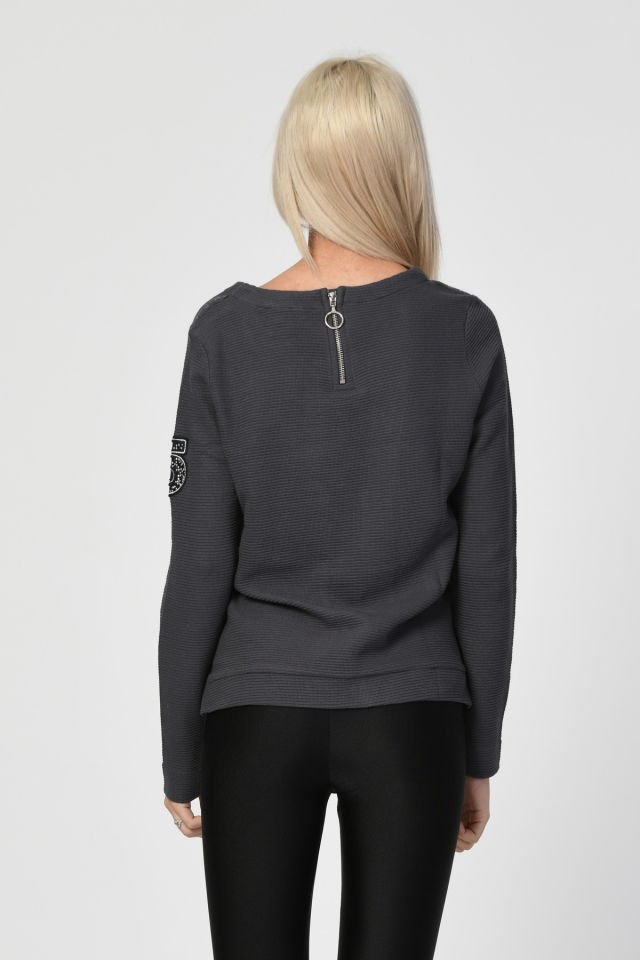 ZEGY Bisiklet Yaka Bluz  - Antrasit