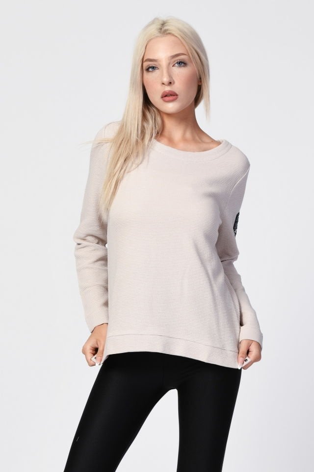 ZEGY Bisiklet Yaka Bluz  - Bej