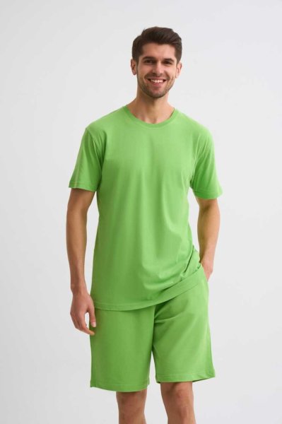 %100 Organik Pamuk Kısa Kollu Erkek Tişört - Yeşil