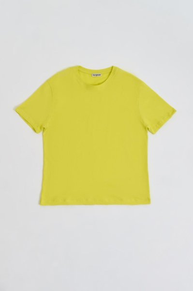 Organik Regular Fit Kısa Kollu Kadın Tişört - Sarı