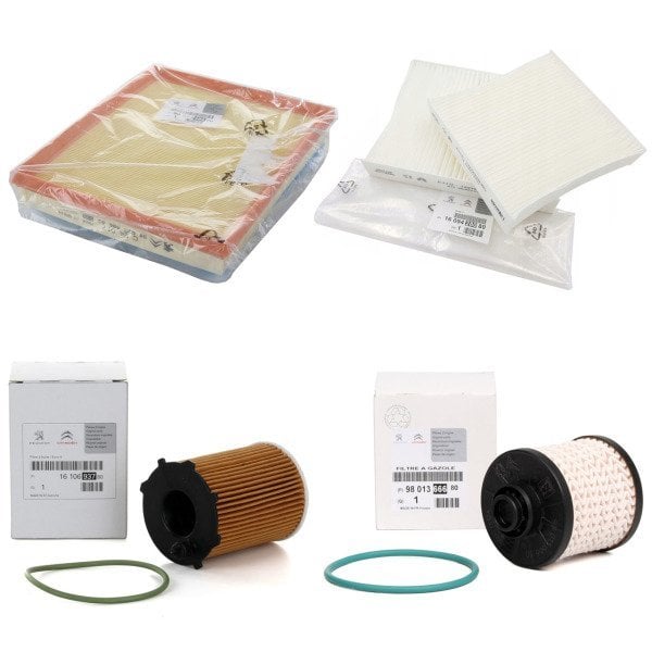 Citroen C3 B618 1.6 Bluehdi Periyodik Yağ Bakım Filtre Seti Orjinal 1610693780 - 9802348680 - 9801366680 - 1609428080