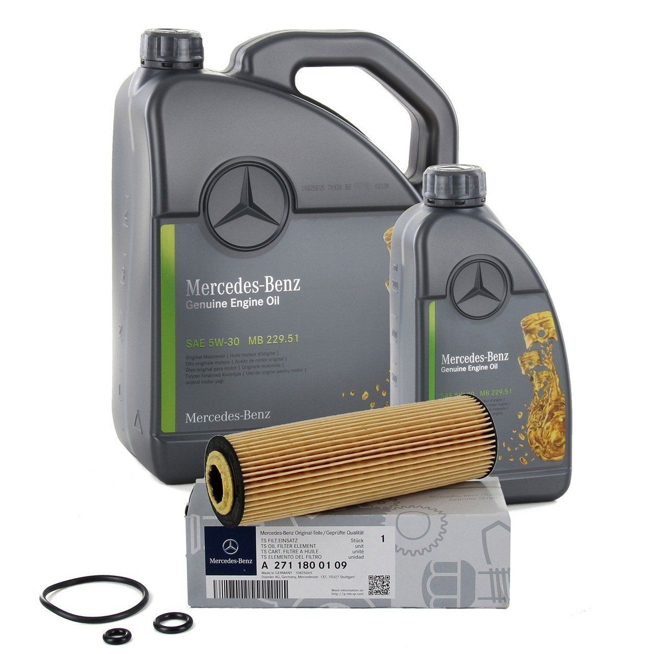 Mercedes W204 Kasa C200  Kompressor Yağ Filtresi Ve Motor Yağı Orijinal Mercedes A000989690613ABDE - A2711800109 - A000989940211ALEE