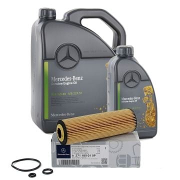 Mercedes W204 Kasa C200  Kompressor Yağ Filtresi Ve Motor Yağı Orijinal Mercedes A000989690613ABDE - A2711800109 - A000989940211ALEE