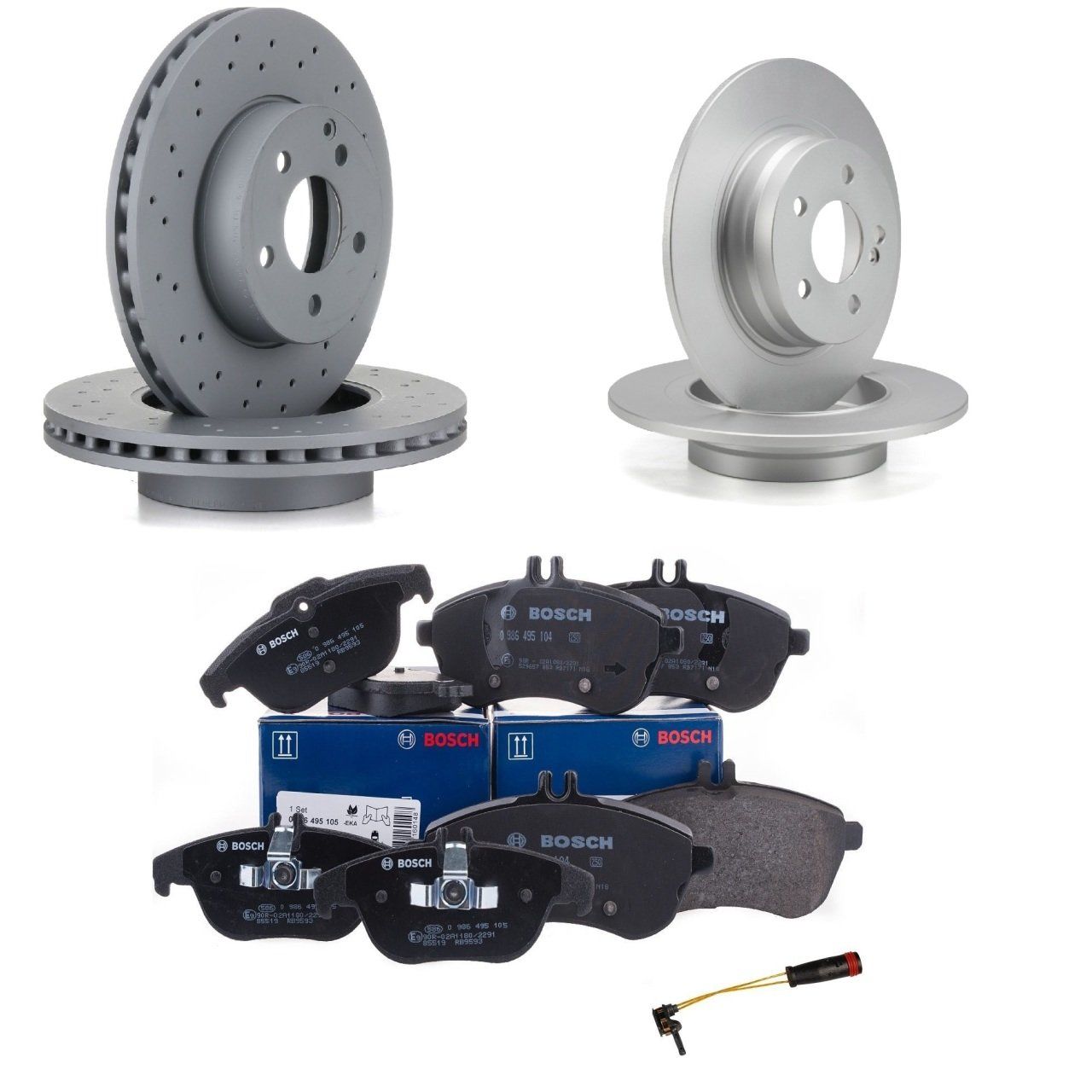 Mercedes W204 Kasa C200 AMG Tip Fren Disk Ve Balata Takım Kiti Bosch Marka 0986495104 - 0986495105 - F0300001- 0986479331 - 0986479S96