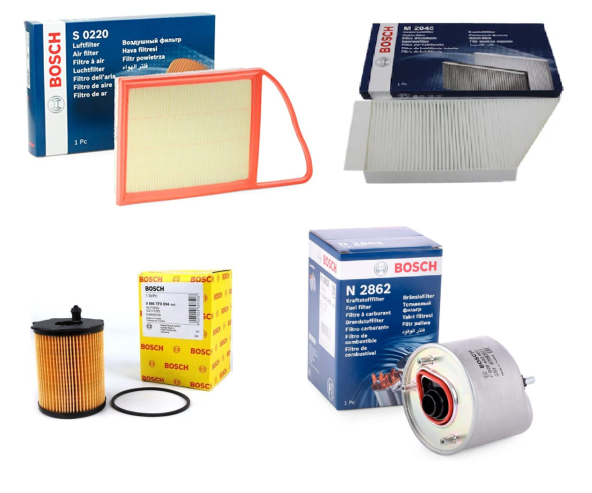 Peugeot 206+ Plus 1.4 Hdi Euro5 Dizel Periyodik Bakım Seti Bosch Marka S0220 - M2040 - HU7162x - N2862