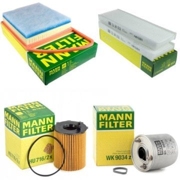 Peugeot 301 1.6 Hdi Dizel Euro5 Periyodik Yağ Bakım Filtre Seti Mann Marka CU24012 - HU716-2x - WK9034z