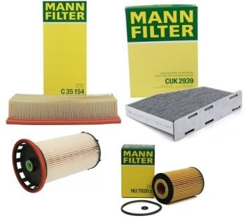 Volkswagen Caddy 2.0 TDI 102 BG Periyodik Filtre Bakım Seti Mann Marka C351541 - CUK2939 - HU7020Z