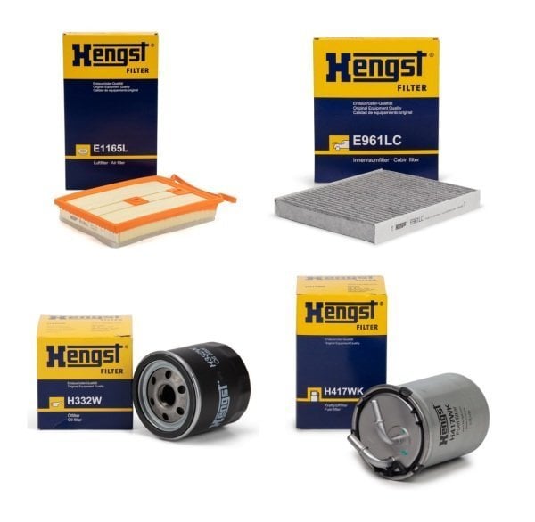 Volkswagen Polo 1.4 TDI Periyodik Bakım Seti Mazot Filtreli Hengst Marka E1165L - E961LC - H332W - H417WK