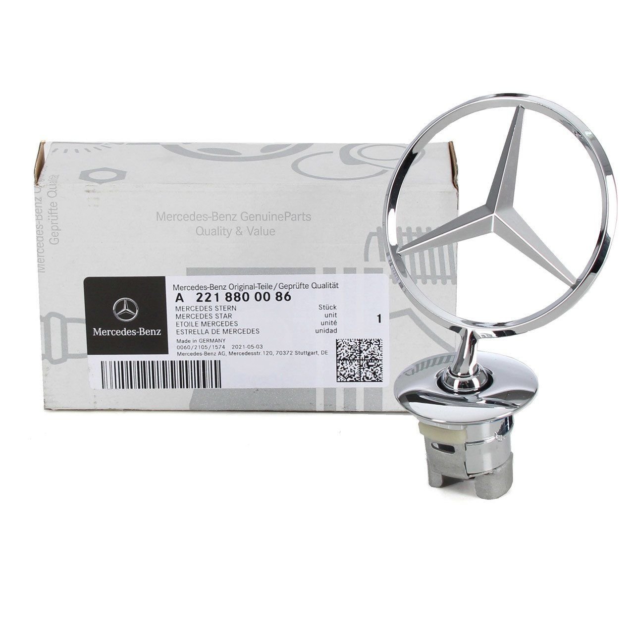 Mercedes W204 Kasa Ön Kaput Yıldızı Komple ( Arma ) Orijinal Mercedes A2218800086