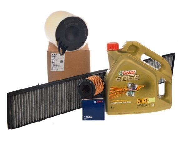 Bmw E87 Kasa 118i Periyodik Bakım Filtre Seti Bosch Marka Castrol 5W30 Yağ 1987432424 - 09864B7018 - F026400018 - CASTROL