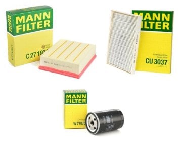 Audi A4 2002 - 2008 1.6 / 1.8 / 2.0 Benzinli Bakım Seti Mann Marka C271921 - W7195 - CU3037