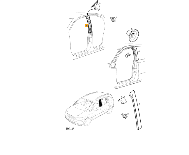 Opel Astra G Sağ Orta Direk Fitili GM