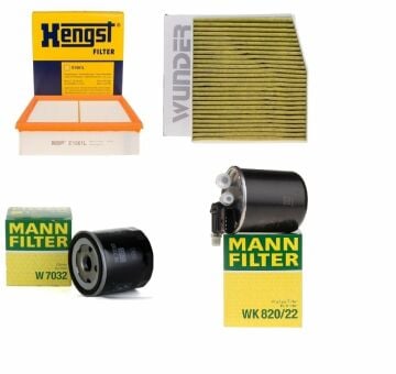Mercedes W246 Kasa B180 CDİ / D Periyodik Bakım Filtre Seti ( Mazotlu ) Hengst Marka E1061L - WPK721 - W7032 - WK820-22