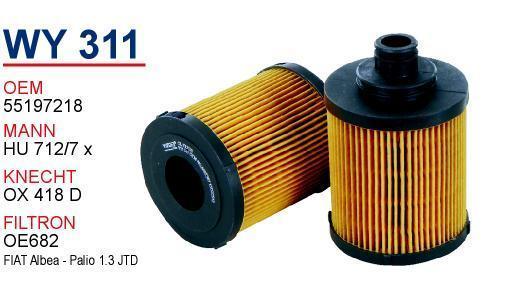 Opel Astra H 1.3 Dizel UFİ Tip Yağ Filtresi Wunder Marka WY311