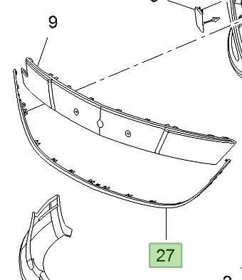 Opel Astra J Ön Panjur Alt Nikelajı Krom - 1322022 - 13368699