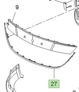 Opel Astra J Ön Panjur Alt Nikelajı Krom - 1322022 - 13368699
