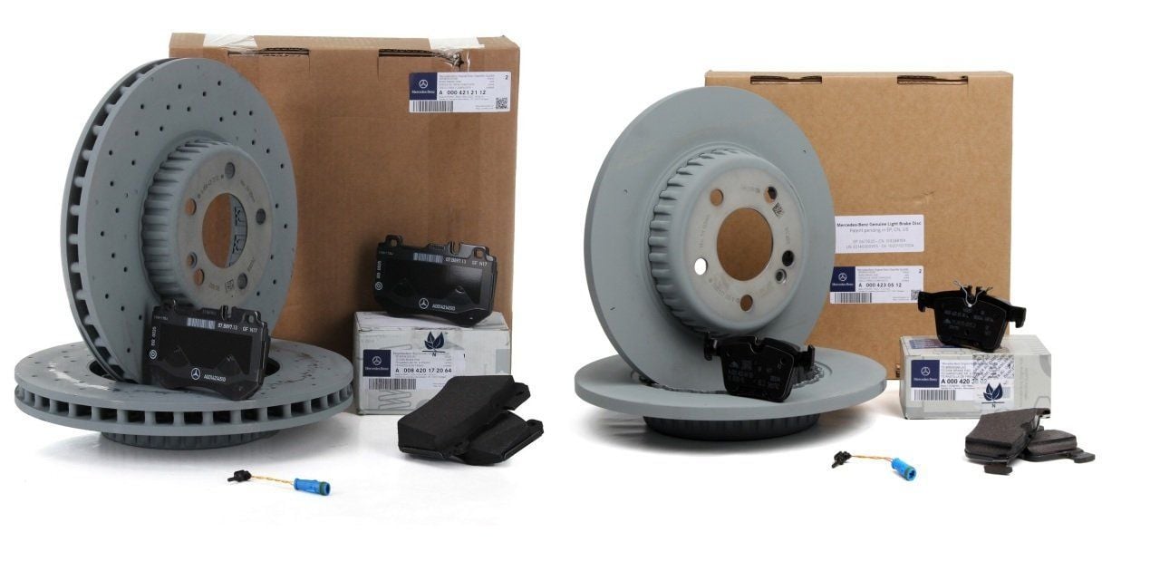 Mercedes W205 Kasa C250 AMG TİP Ön Ve Arka Fren Disk Balata Seti Orijinal Mercedes Marka 0004212112 - 0084201720 - 0004230512 - 0004203602