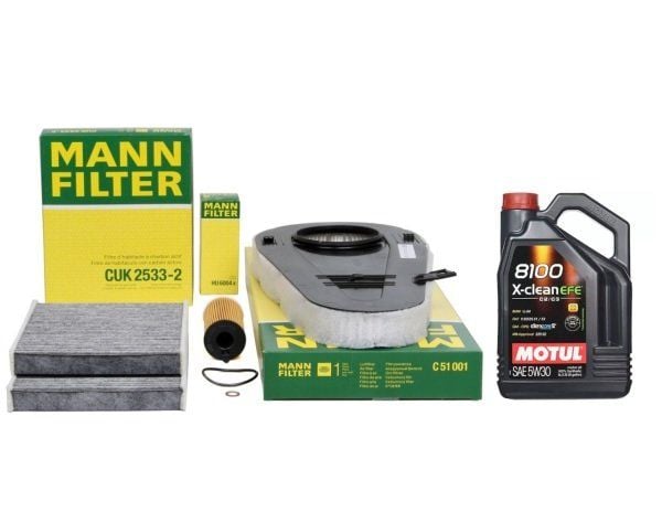 Bmw F10 Kasa 525dx Periyodik Bakım Filtre Seti Mann Marka Motul 5W30 EFE Mazotsuz HU6004x - CUK2533-2 - C51001 - MOTUL