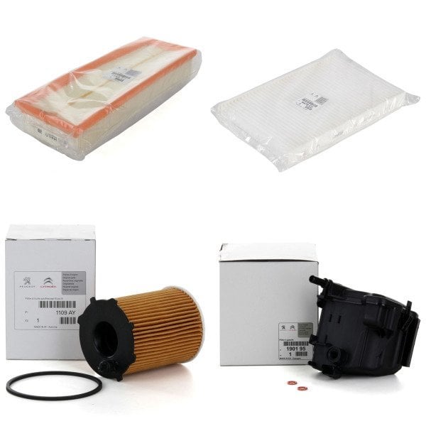 Peugeot 308 1.6 Hdi Euro4 Periyodik Yağ Bakım Filtre Seti Orjinal 1444TJ - 6479C2 - 1109AY - 190195