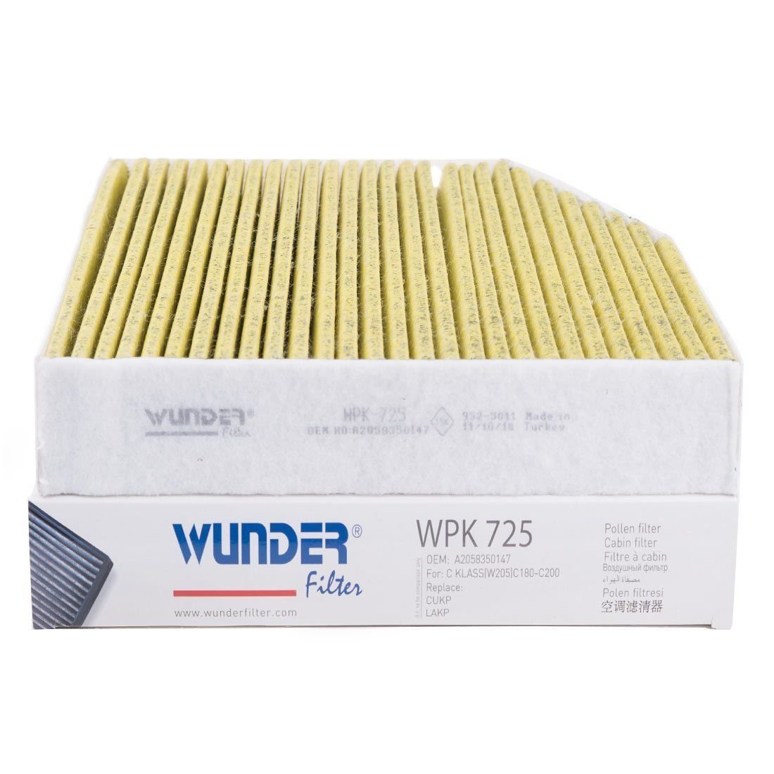 Mercedes W205 Kasa Karbonlu Polen Filtresi ( Klima Filtresi ) Orijinal Wunder Marka WPK725 - 2058350147