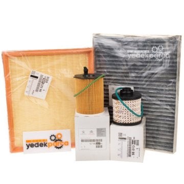 Peugeot 508 1.6 Bluehdi Periyodik Yağ Bakım Filtre Seti Karbonlu Polen Orjinal 1610693780 - 9801366680 - 9802348680 - 6479K9